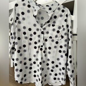 Black & white polka dot size Med blouse.